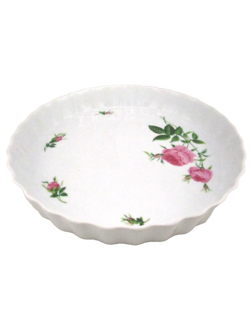 Christineholm Quiche Tart Pie Bakeware Dish White Pink Floral Cottagecore w/ Box